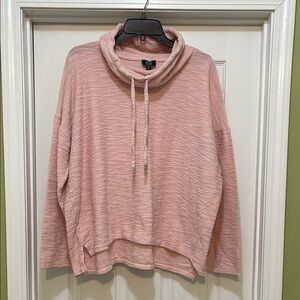 Jones New York - beachy slouchy mock neckline top with drawstring - size XL